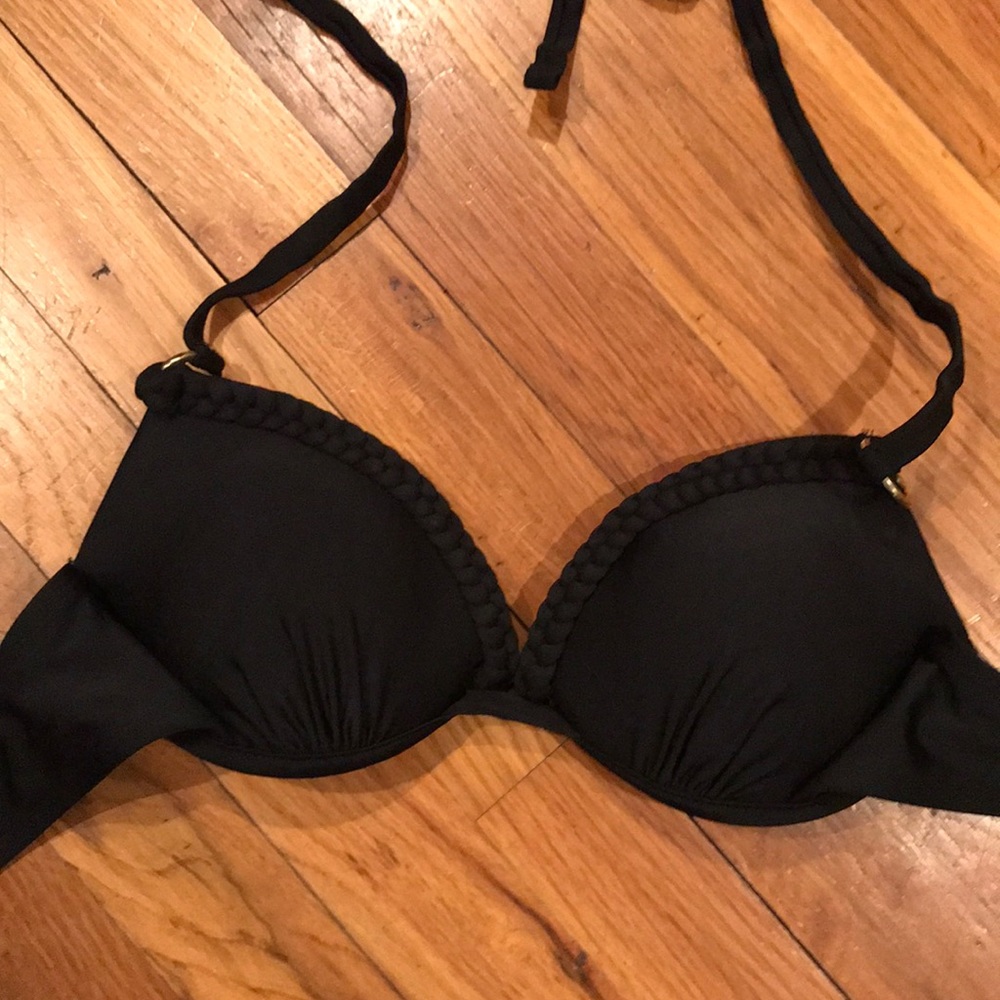 Black push up swim top